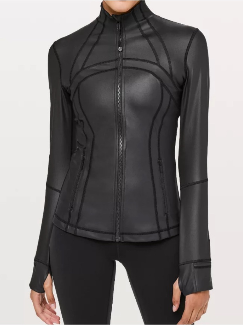 New Lululemon Black Foil Shine Define Jacket Size 10 Rare Holiday Edition